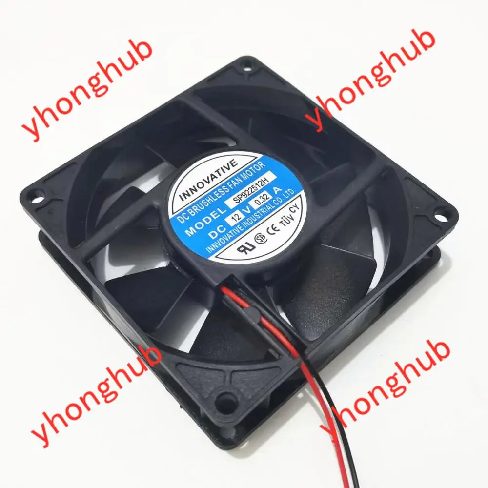 Инновационный SP922512H DC 12V 0.32A 2 проводной защитного стекла 92x92x25 мм Сервер
