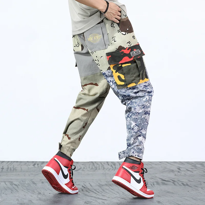 

Men's Casual Pants New Men Loose Camouflage Trousers Nine Minutes Of Pants men's Trousers Pants Pocket Elastic Waist