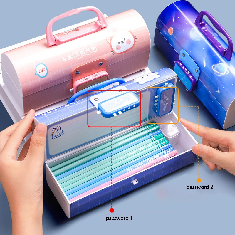 Оригинальный чехол для карандашей с паролем милый вместительный учеников и