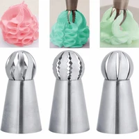 3pcs lot russian ball torch nozzles flower fondant icing piping tips cream pastry cupcake decoration tool stainless steel