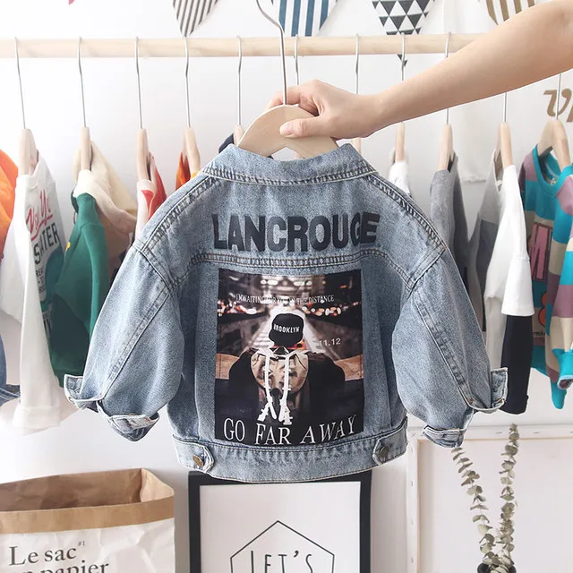 Джинсовые куртки для мальчиков на весну и осень потертые детские джинсовые