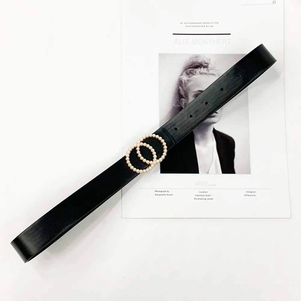

Fashion decoration mother-of-pearl belt belt waist luxury black red belt female pearl diamond buckle female jeans dress female
