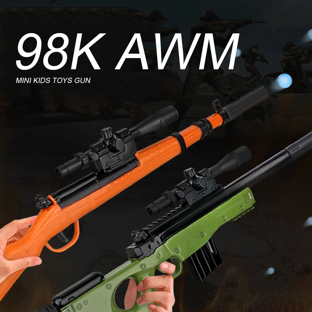 Детский Пластиковый игрушечный пистолет для детей 98K AWM винтовка 40 см водные