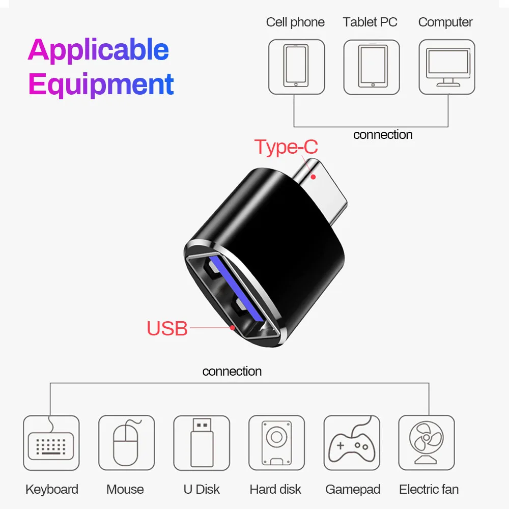 otg type c usb адаптер для мобильный тел