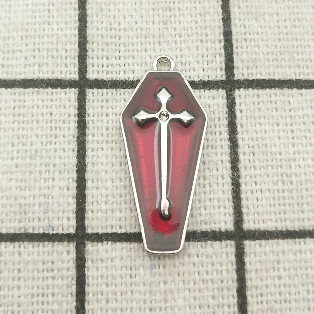 

10pcs enamel cross charm jewelry accessories earring pendant bracelet necklace charms zinc alloy 10x25mm