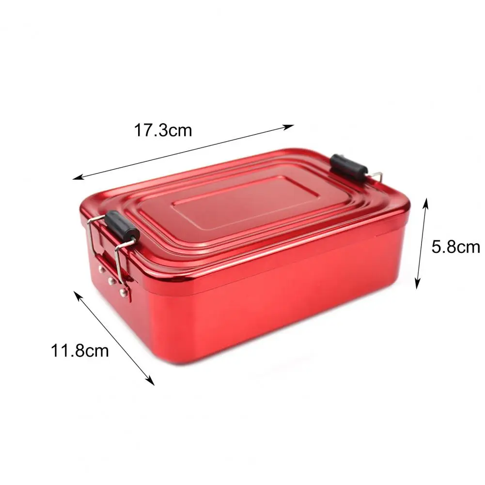 

Sturdy Aluminum Lunch Box Portable Rectangular Food Fruit Container for Outdoor Camping