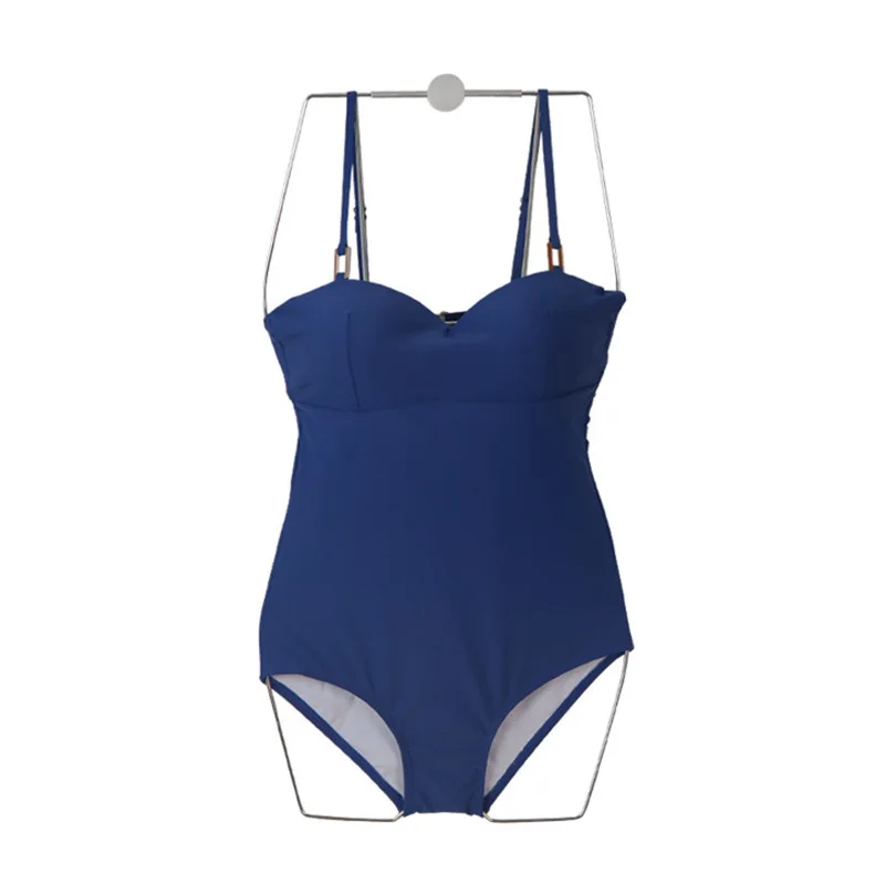 

The New Fairy Sling Gathers Women's Solid Color One-piece Swimsuit Hot Spring