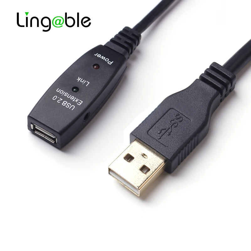 Lingable USB 2 0 удлинитель 5 м 10 15 20 USB2.0 Активный ретранслятор мужской и женский длинные