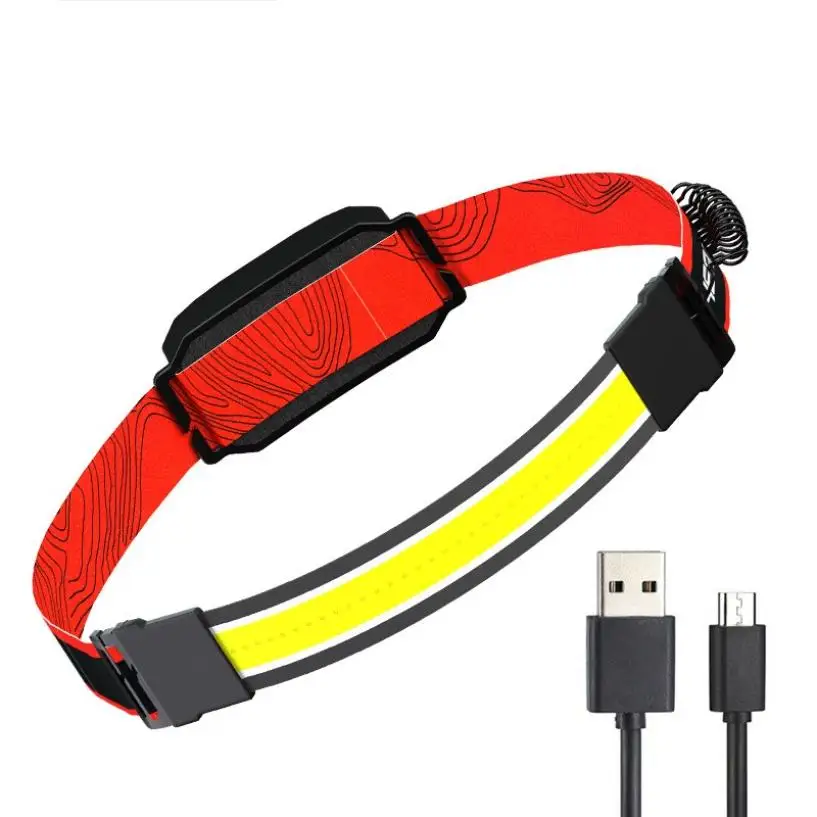 

New USB rechargeable light LED flood headlight outdoor camping headlight soft light patch COB headlight
