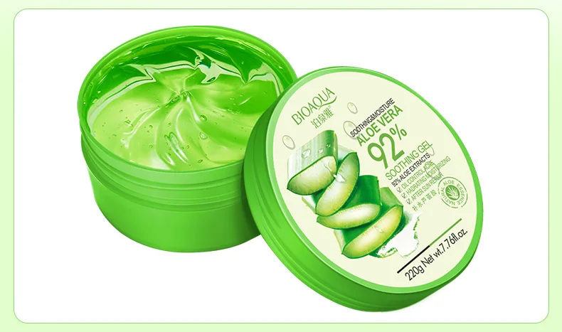 

BIOAQUA 220g 92% Pure Natural Aloe Vera Gel Smoothing Moisture Repair Cream Anti-Aging Hydrating Moist Sunblock Face Mask