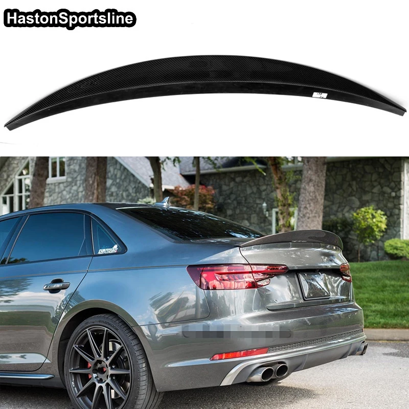 

A4 B9 HK Style Carbon Fiber Car Rear Wing Trunk Lip Spoiler For Audi A4 B9 S4 Sline 2017-2020 Car Accessories Not RS4
