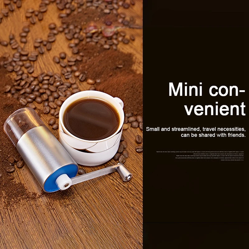 Мини ручная кофемолка с прозрачным корпусом регулируемая керамическая мельница