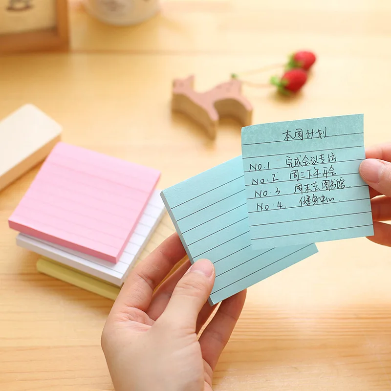 Липкая бумага для заметок Примечание полосатого рисунка Бумага Блокнот съемный