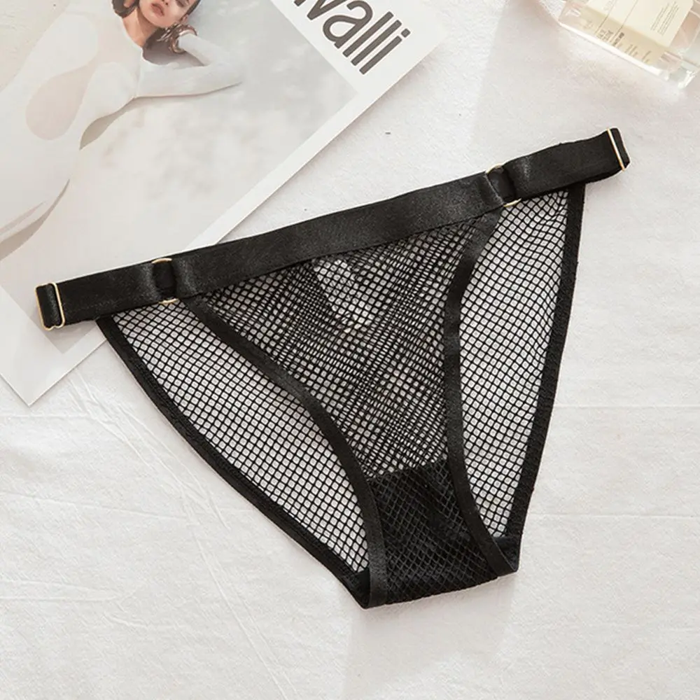 

Fashion Design Mesh G-String Hollow Out Women Lingerie Low-Waist Thong Korean Style Underwear T-Shaped Fishnet Panties
