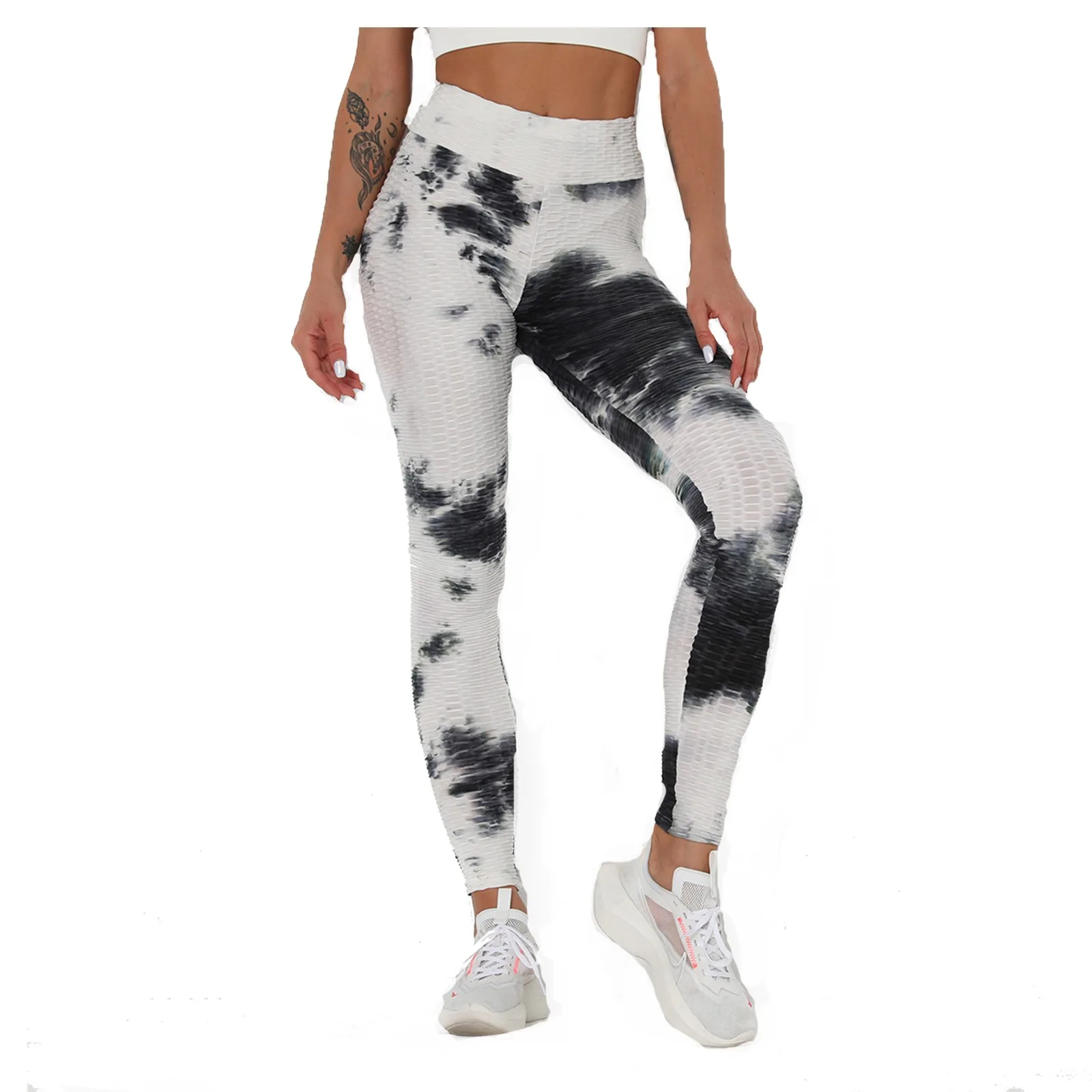 

Athletic Pants Sportswear Tie Dyed High Waist Elastic Tight Hip Lifting Exercise Yoga Pants High Waist Seamless Fitness Leggings