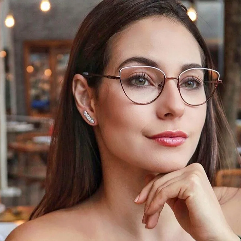 Очки для близорукости 2019 с металлической прозрачной кошкой очки женщин и мужчин