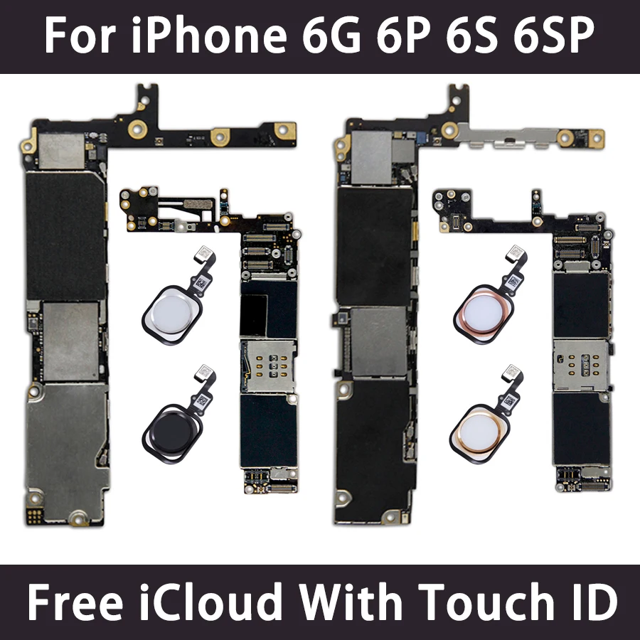 Разблокированная Логическая плата для iPhone 6 6 Plus 6S 6S Plus 16 ГБ 32 ГБ 64 ГБ 128 ГБ, оригинальная материнская плата, Бесплатная iCloud плата, хорошая плат...