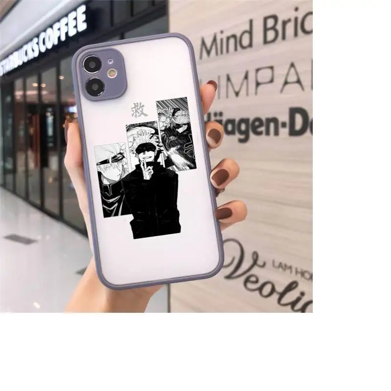 

Jujutsu Kaisen Satoru Gojo anime Phone Case Matte For iPhone 12 Mini 11 Pro XR XS Max 7 8 Plus X Hard PC Back Cover