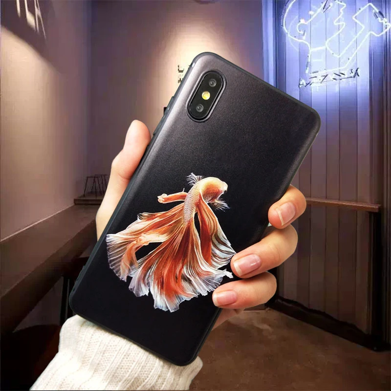 Для iPhone 11 Pro XS Max XS XR X 8 7 Plus 6 6S Чехол 3D тиснение Карп матовый мягкий чехол LICOERS Официальный чехол для Apple 11 Funda