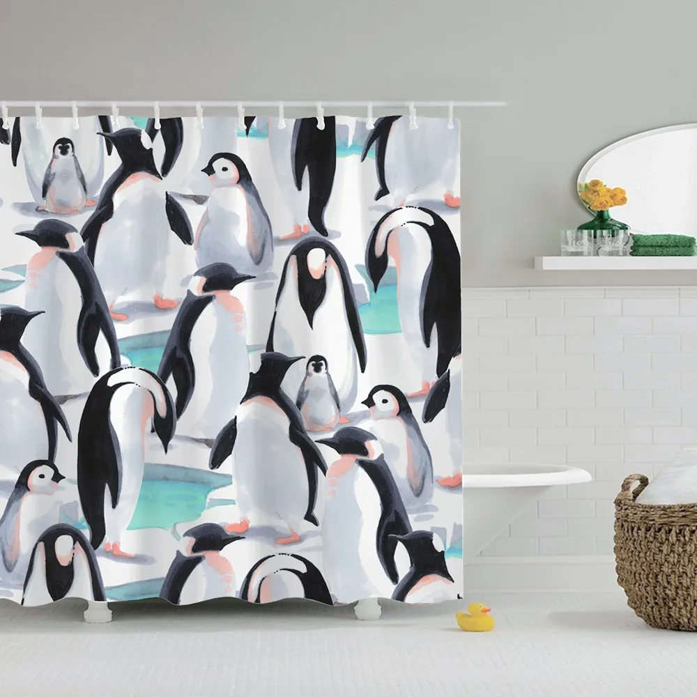 Занавеска для душа Dafield в виде пингвина занавеска с милыми морскими животными