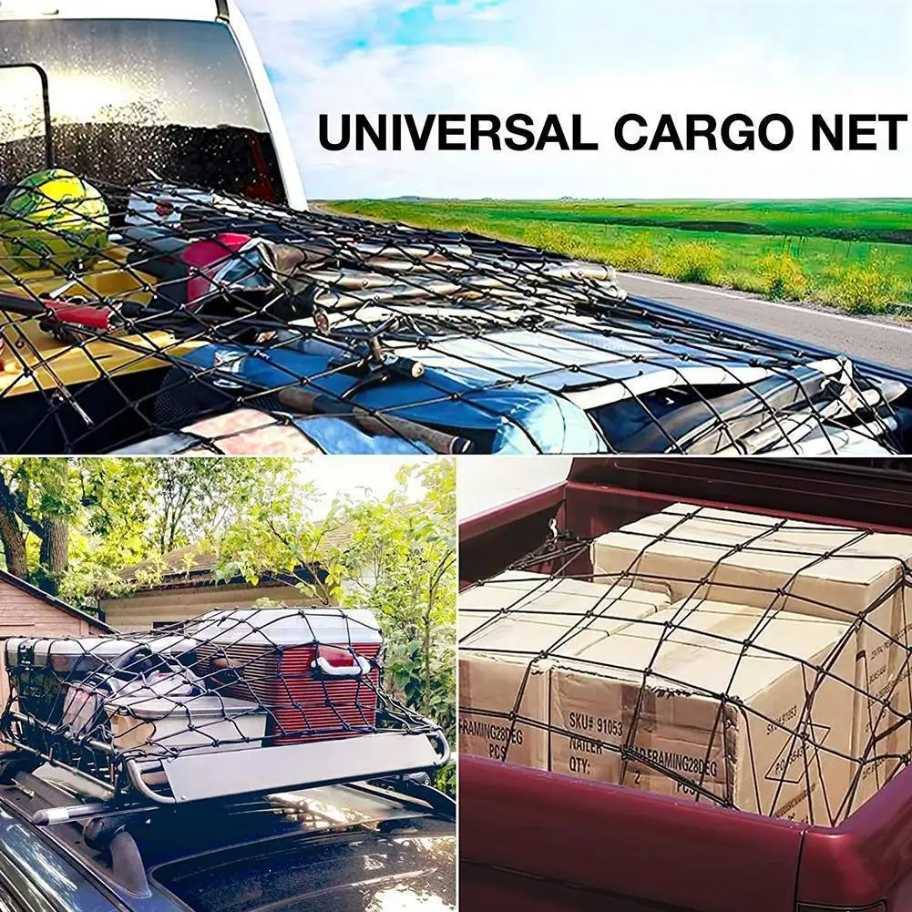

Универсальный сетчатый органайзер для груза, сетка для автомобиля с эластичными крючками 120x90 см, аксессуары, внутренняя сетка K0y3