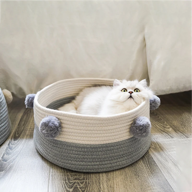 Плетеная кровать для кошек ручной работы Всесезонная универсальная сетка