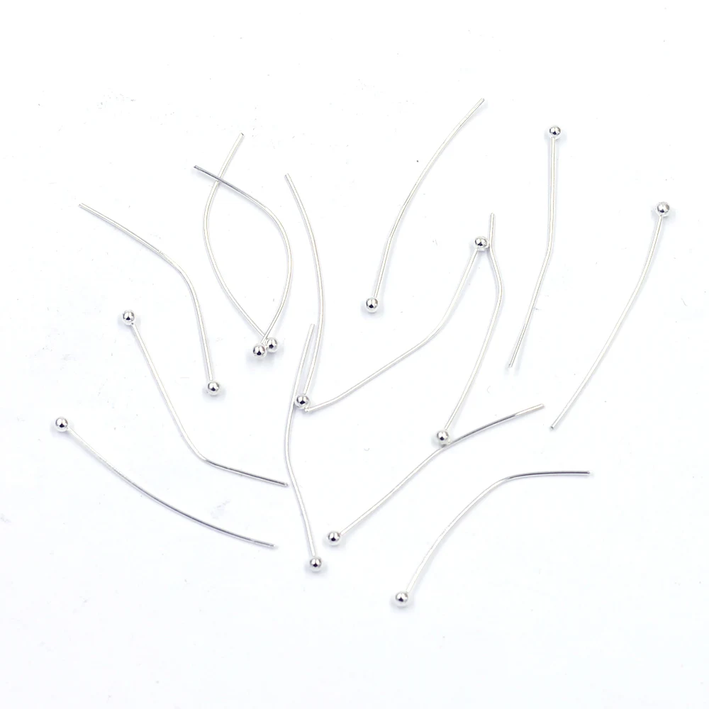 

Ball Head Pins Copper Silver Plated Handmade Jewelry DIY Accessories 30x0.7mm
