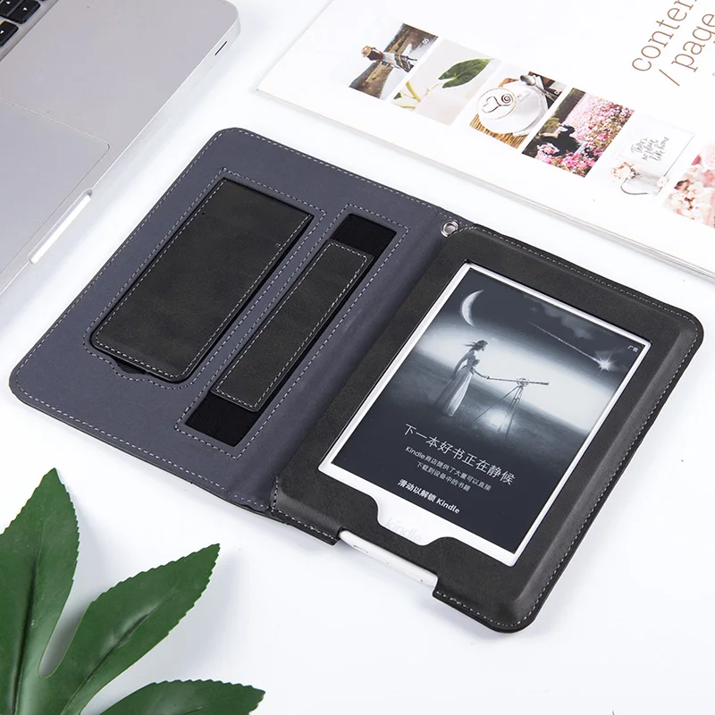 

AROITA Stand Case for Kindle Paperwhite 2018 (6th/7th/10th Generation) - PU Leather Protective Cover with Hand Strap Sleep/Wake