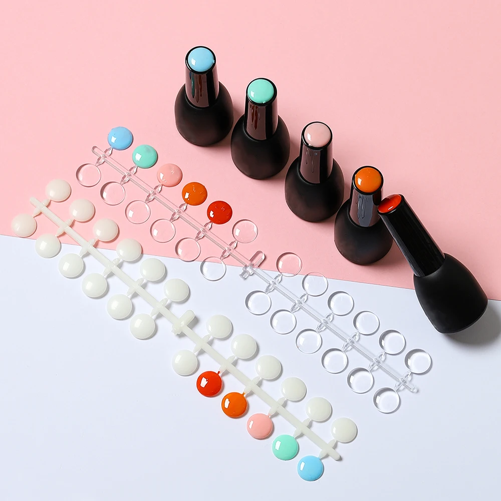 Bottle Color Display 12mm Flatback Round Coloring False Tips