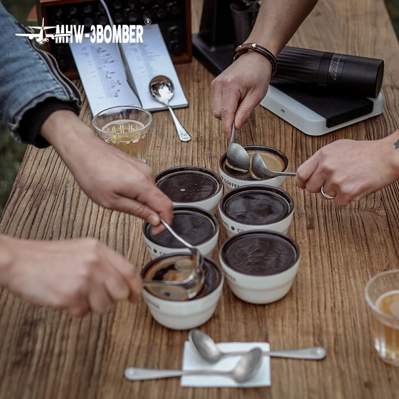 MHW-3BOMBER cuchara de medir caf&eacute; Barista herramientas para ventosaterapia granos de caf&eacute; sabor pruebas goteando caf&eacute; Stiring cuchara de caf&eacute;-4
