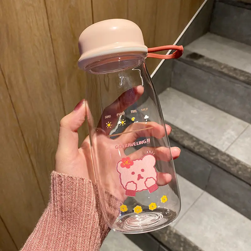

High value water cup ins lovely anti falling plastic cup men's and women's creative Korean student net red portable drinking cup