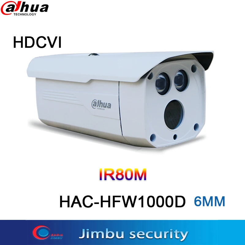 Original IR80M Dahua 1mp HD Bullet Outdoor HDCVI Camera DH-HAC-HFW1000D IR80m Waterproof Work with Dahua Xvr Hxvr with BNC