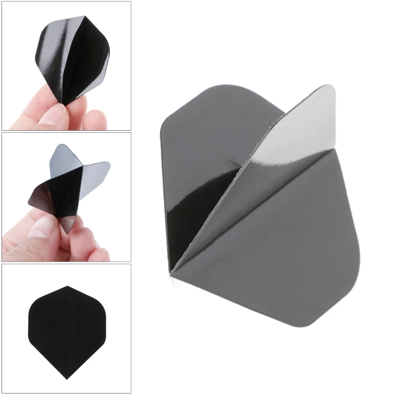 

24BD 30 Pcs High Quality Simple Pure Black PET Dart Flights