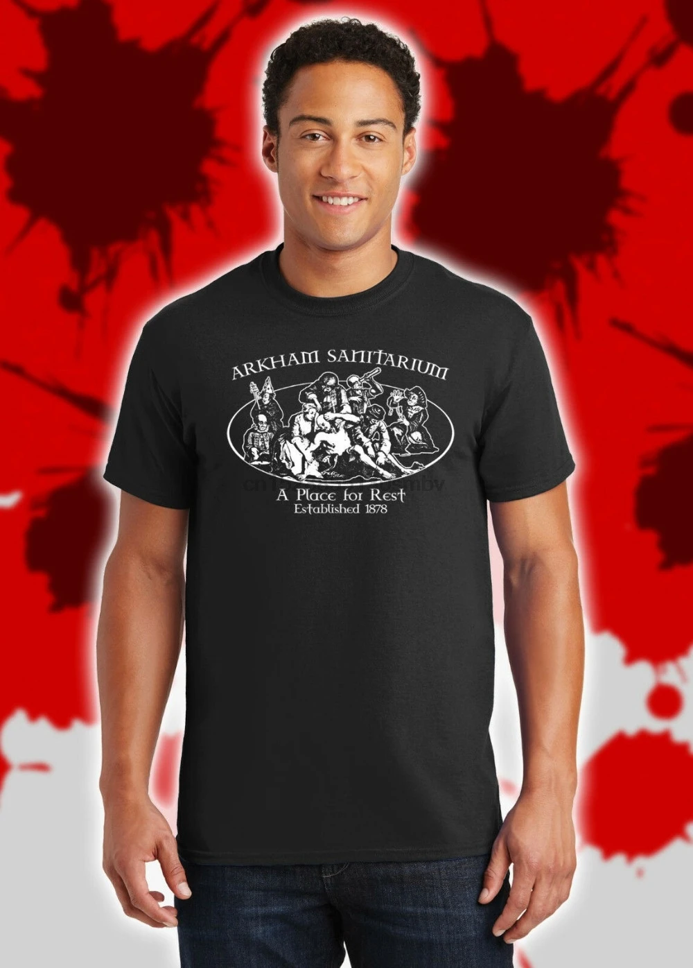 Мужские летние футболки Arkham Sanitarium H P Lovecraft Asylum Cthulhu Mythos Miskatonic топ продаж 2019| |