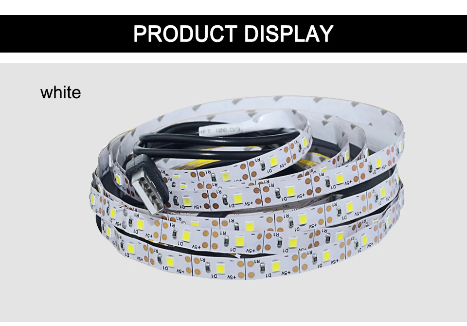 5 м-50 мм 5 в Светодиодная лента с питанием от USB 2835SMD Светодиодная лента для ТВ фона ПК 60 светодиодный s/m не водонепроницаемый