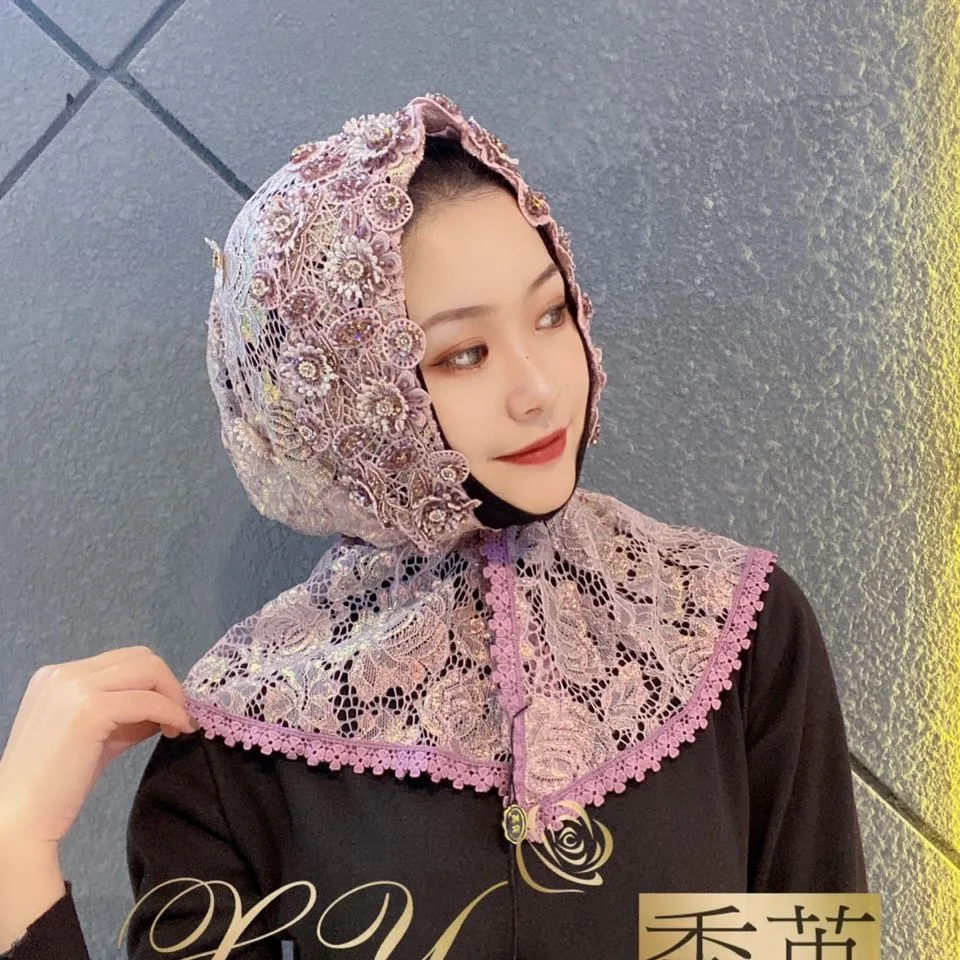 Мусульманский Исламский женский роскошный свадебный кружевной шарф хиджабы |