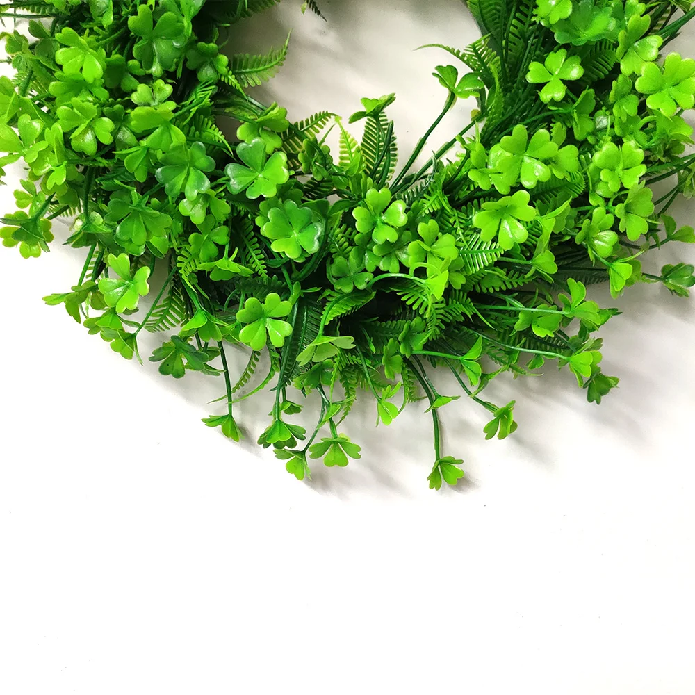 

Artificial Green Plant Wreaths Lucky Clover Small Grass Garlands Artificial Wreaths 35cm For Wall Window Party Dcor