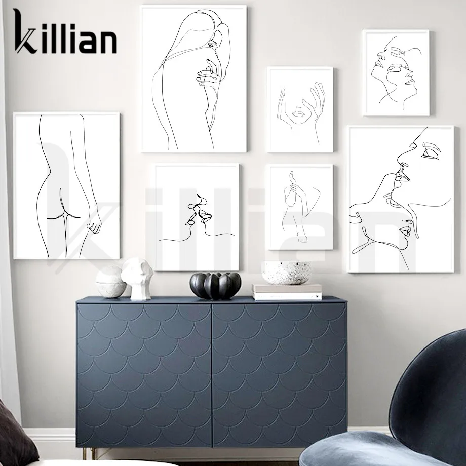 

Abstract Line Art Minimalist Portrait Canvas Painting Wall Art Abstract Posters and Prints Wall Pictures Home Decoration Artwork