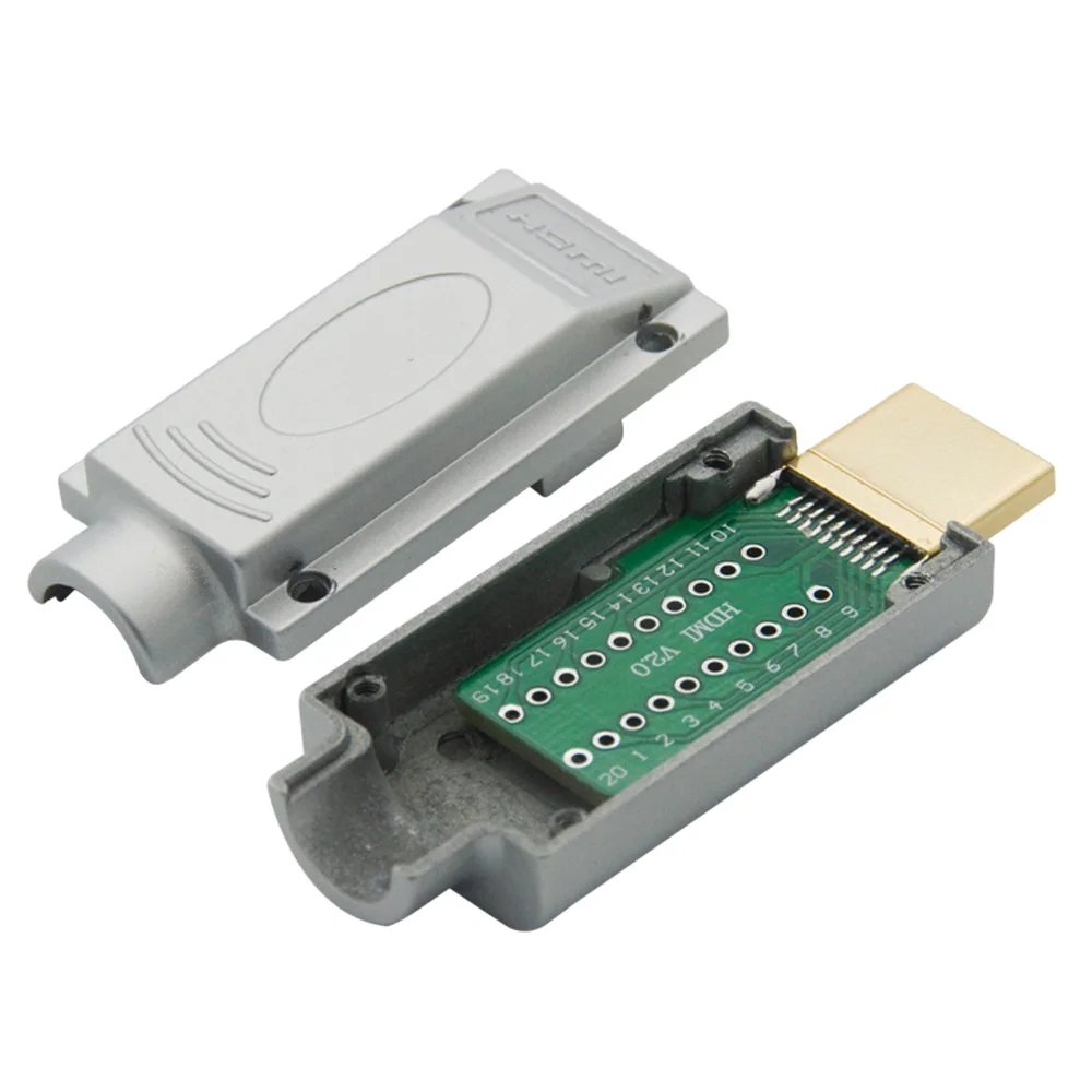 

HDMI Male Connector With Backside PCB Solding Style And Metal Housing