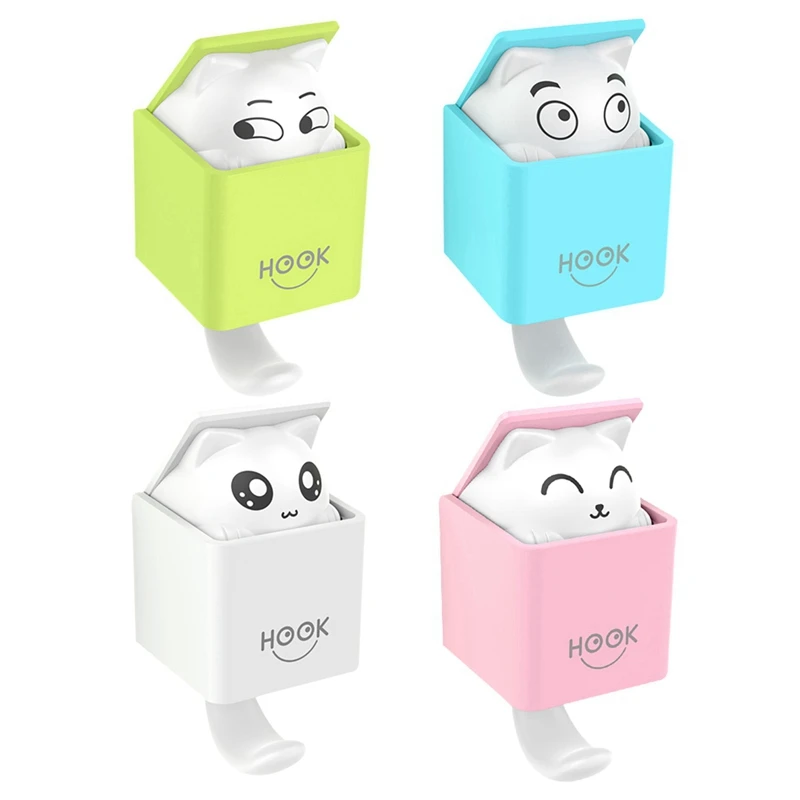 Декоративные крючки с изображением мультяшного кота настенное клейкое покрытие