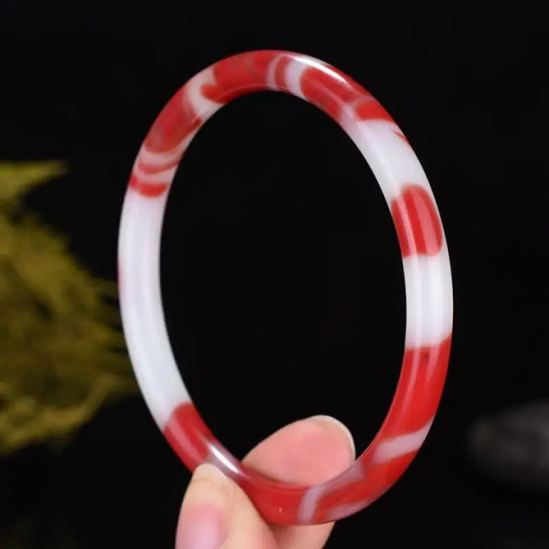 

Браслет на запястье из натурального нефрита красного и белого цвета, оригинальный браслет ручной работы, Изящные Ювелирные изделия, модные аксессуары, амулет для мужчин и женщин, подарки