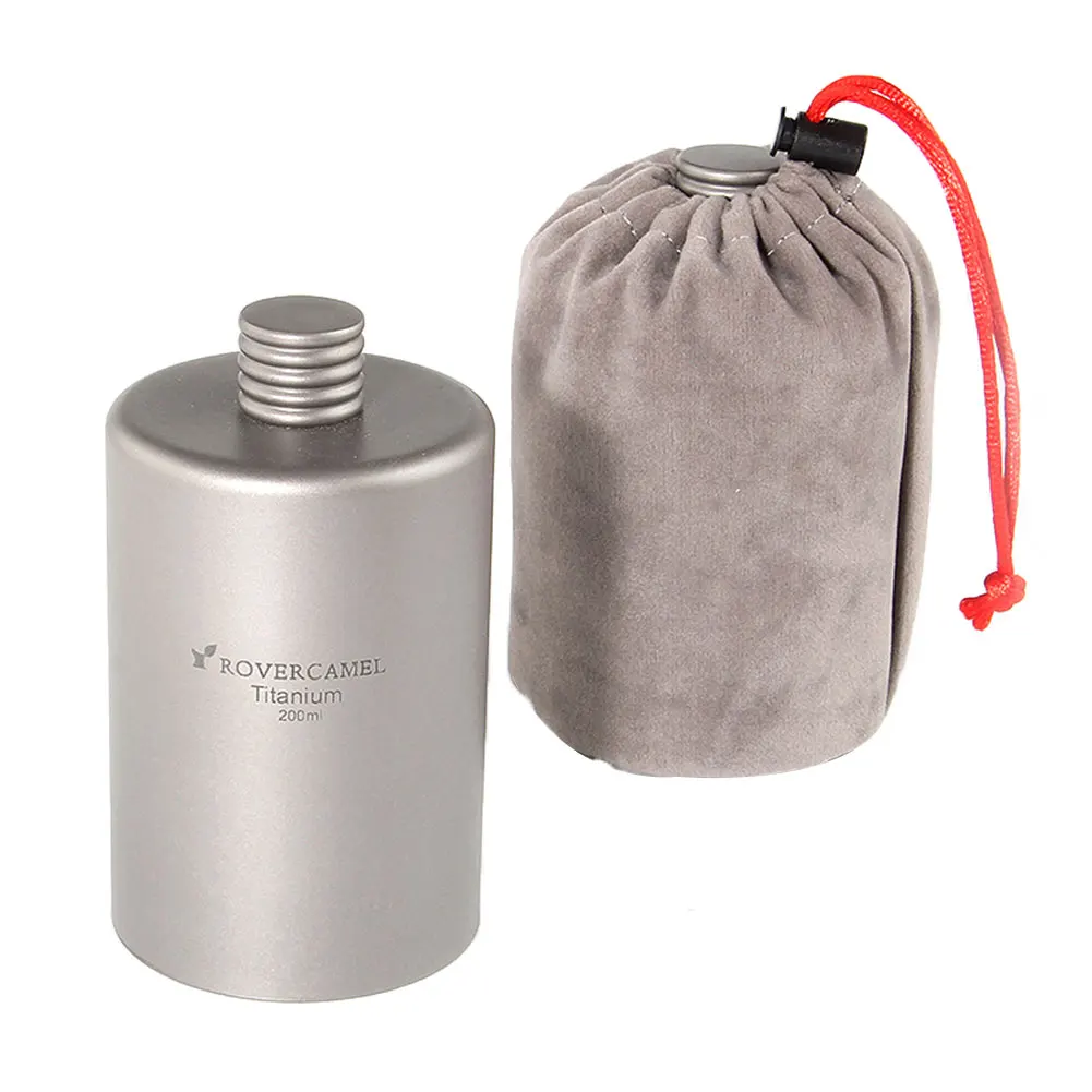 Портативная уличная титановая фляжка 200 мл флакон для алкогольных напитков