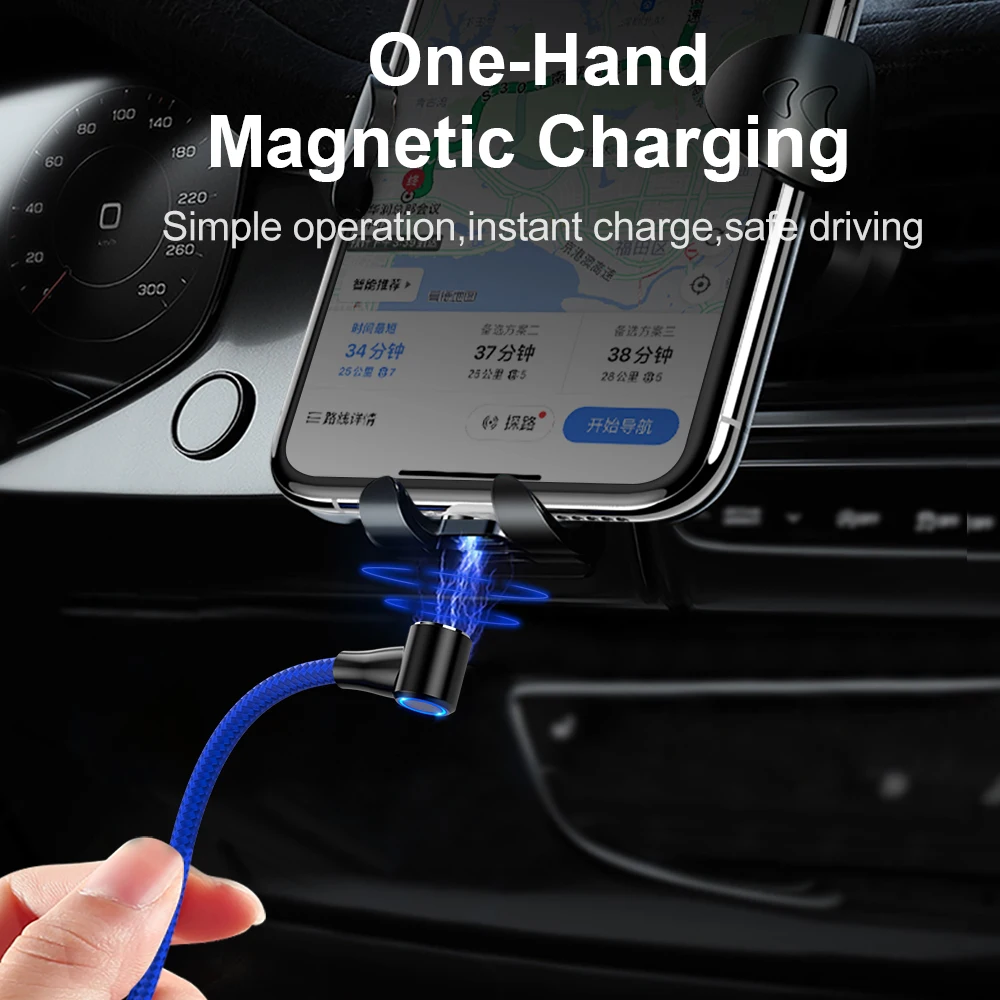 

YKZ 360 Degree Magnetic Cable Micro USB Type C Charging Cable For iphone 12 Samsung 3A Fast Magnet Charger Data Cable USB C Cord