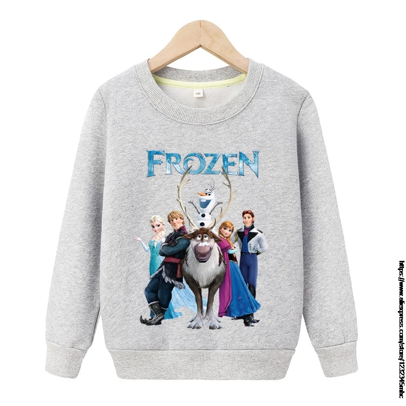 Cartoon Frozen Elsa Anna Baby Girl Hoodies Kid Sweatshirts Spring Autumn Tops Clothes Long Sleeve T Shirt Girls Costume Clothing | Детская
