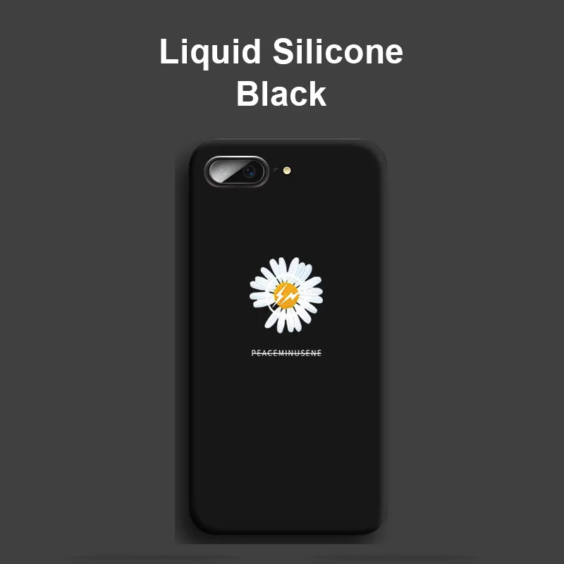 

Liquid Silicone Phone Case For iPhone 7 iPhone 8 Soft Back Cover With Daisy Logo For iPhone 7 Plus iPhone 8 Plus iPhone SE 2020