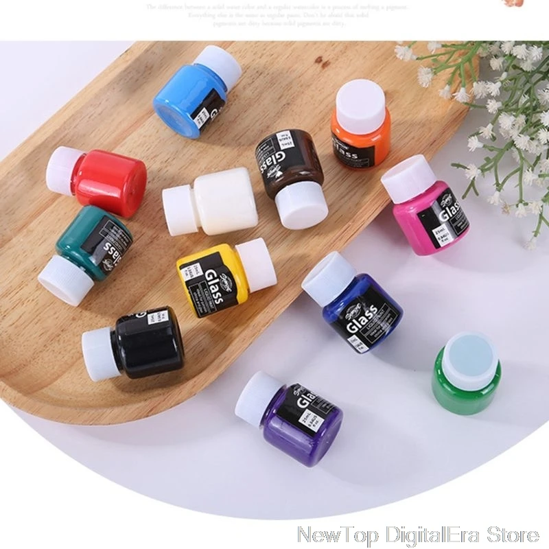 

12 x 25ml Heavy Body Colors Rich Pigments Glass Paint Set for Painting Canvas Crafts Jy13 20 Dropship