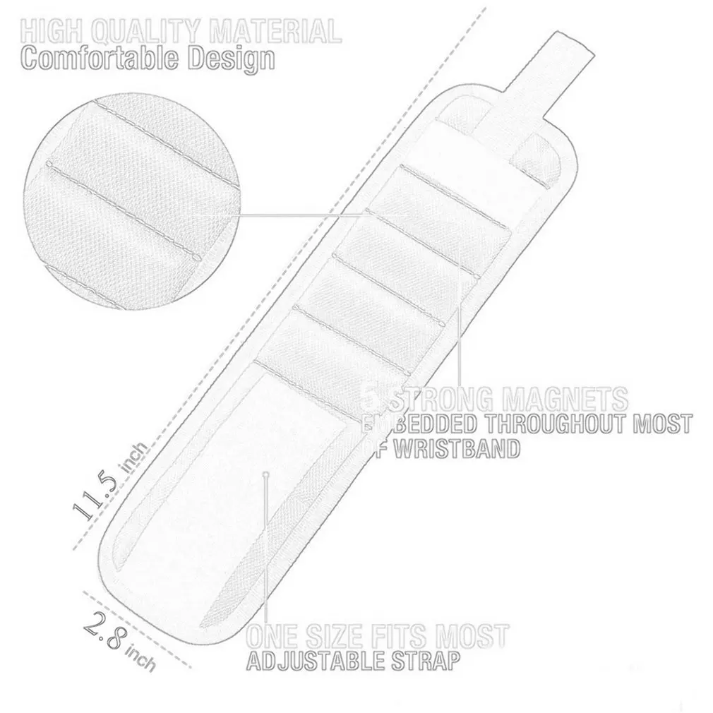 

New Portable Magnetic Wristband Tool Bag Magnet Electrician Wrist Tool Belt Screws Nails Drill Bits Bracelet For Repair Tool Bag