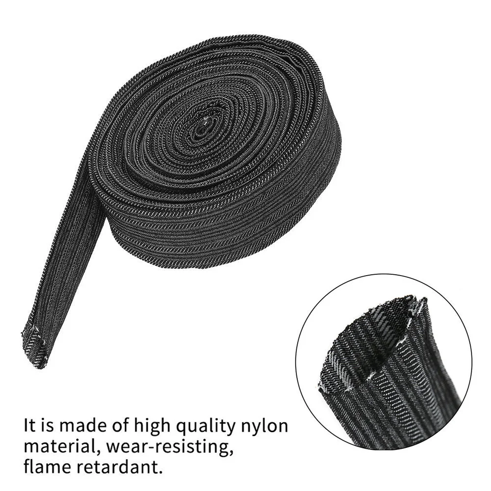 

25\" Ft Nylon Hydraulic Cable Cover Protective Sleeve Accessories Durable Kit Set