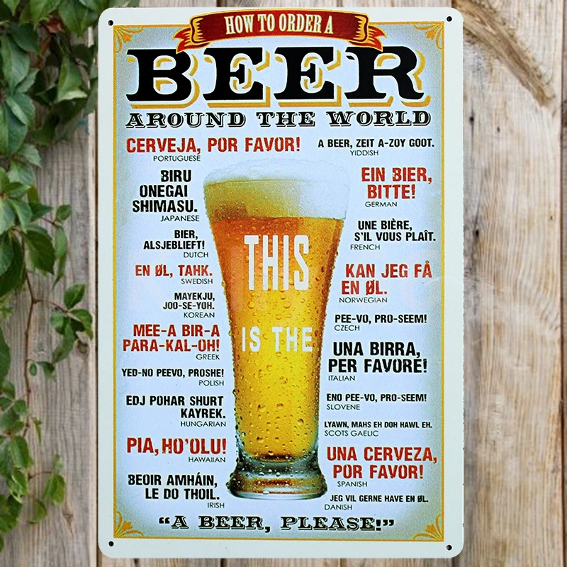 

[ Kelly66 ] Beer Cheers Hotdog Hamburger Coffee Food Style Tin Metal Sign Home Decor Bar Wall Art Painting 20*30 CM Size JT-11