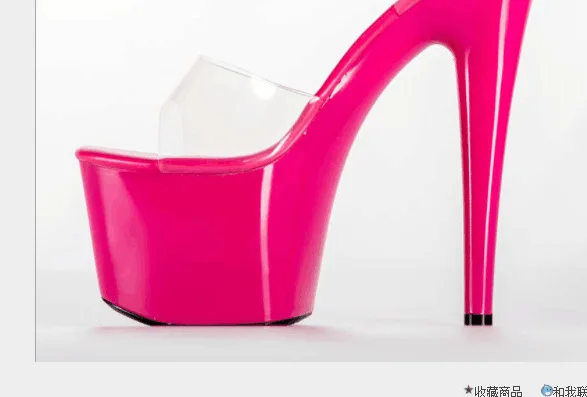 

Summer 17 Cm Ultra High Heel Women Shoes PVC Transparent Platform Open Toe Ladies Pumps Luxury Fashion Party Office High Heels
